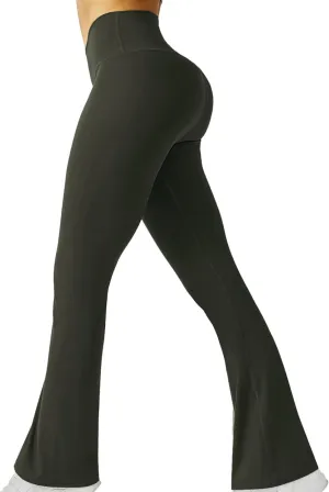 HGps8w Stretch Flare Yoga Pants for Women Bell Bottom Leggings High Waisted Buttery Soft Bootcut Running Sports Sweatpants