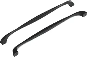 Hickory Hardware 1 Pack Solid Core Kitchen Cabinet Pulls, Luxury Cabinet Handles, Hardware for Doors & Dresser Drawers, 12 Inch Hole Center, Black Iron, Twist Collection