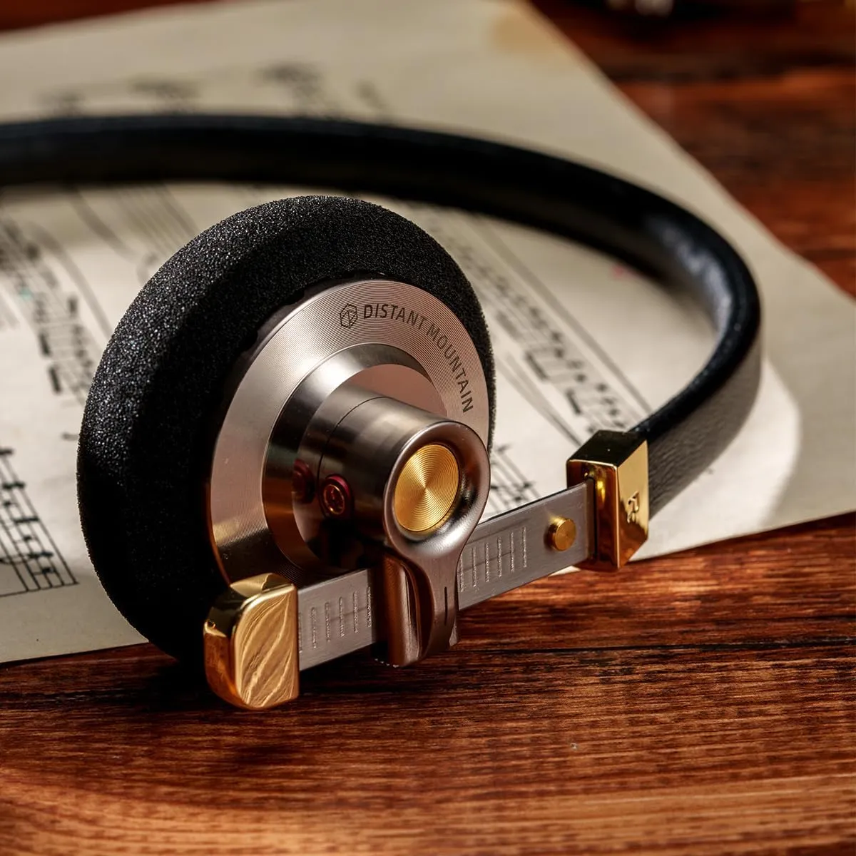 HiFiGo ROSESELSA Distant Mountain 40mm Diaphragm Driver Headphone, Lightweight Retro Over-Ear Headphones with Sponge Earpads and MMCX Connectors (Black, with RZ220M)