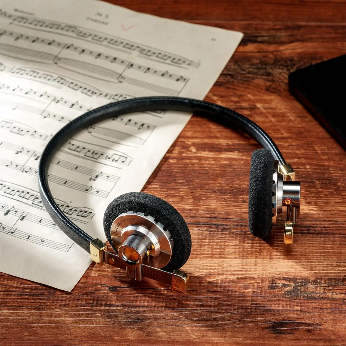 HiFiGo ROSESELSA Distant Mountain 40mm Diaphragm Driver Headphone, Lightweight Retro Over-Ear Headphones with Sponge Earpads and MMCX Connectors (Black, with RZ220M)