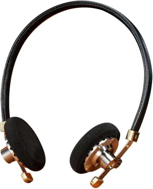 HiFiGo ROSESELSA Distant Mountain 40mm Diaphragm Driver Headphone, Lightweight Retro Over-Ear Headphones with Sponge Earpads and MMCX Connectors (Black, with RZ220M)