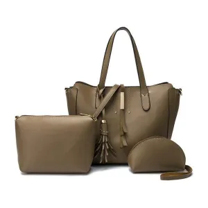 High Quality PU Leather Fashion Elegant Fringe Handbag - Coffee