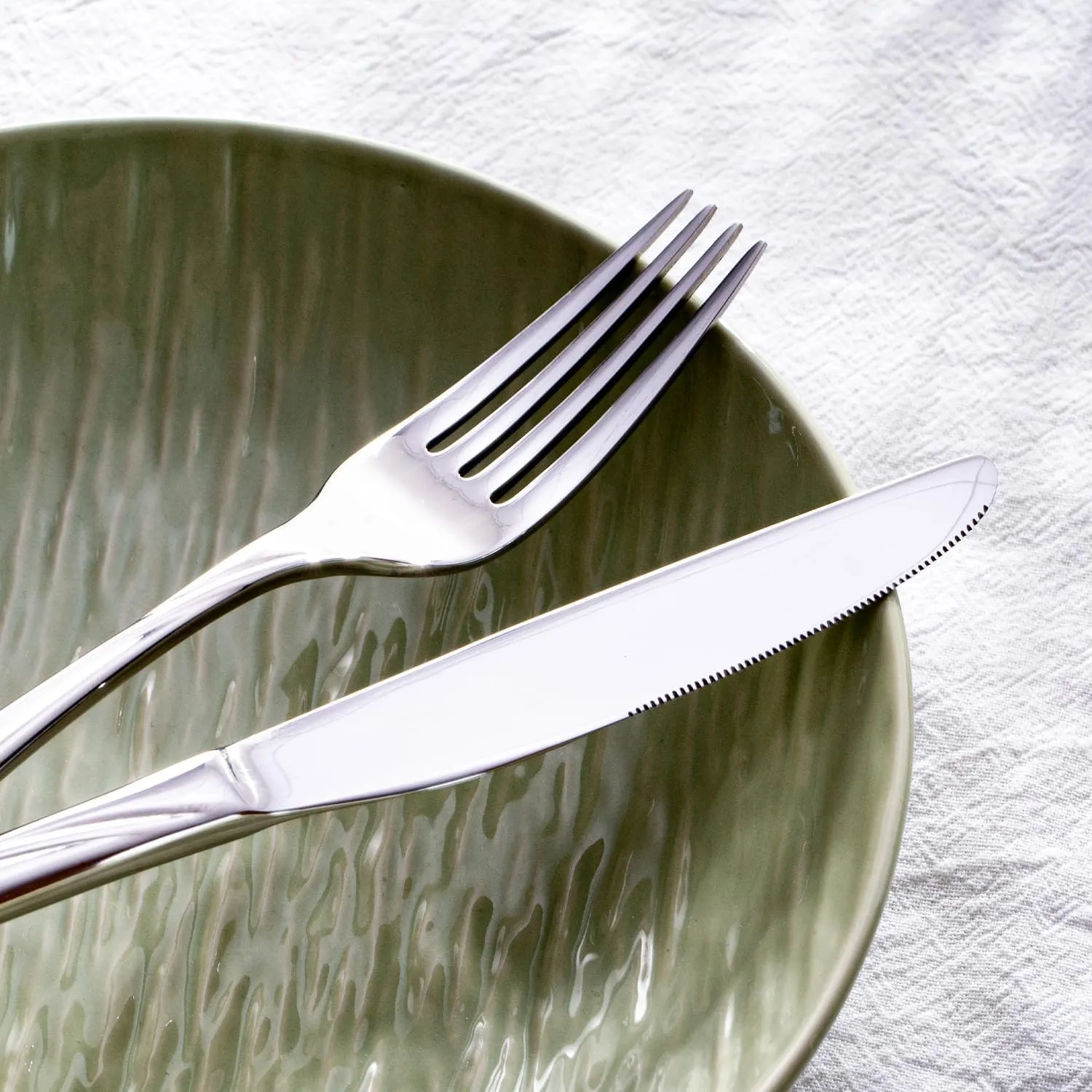 HIKAA Fibonacci 40PCS Flatware Set, Heavy Duty Silverware Set Stainless Steel Flatware Set, Service for 8, Mirror Polished Cutlery Set