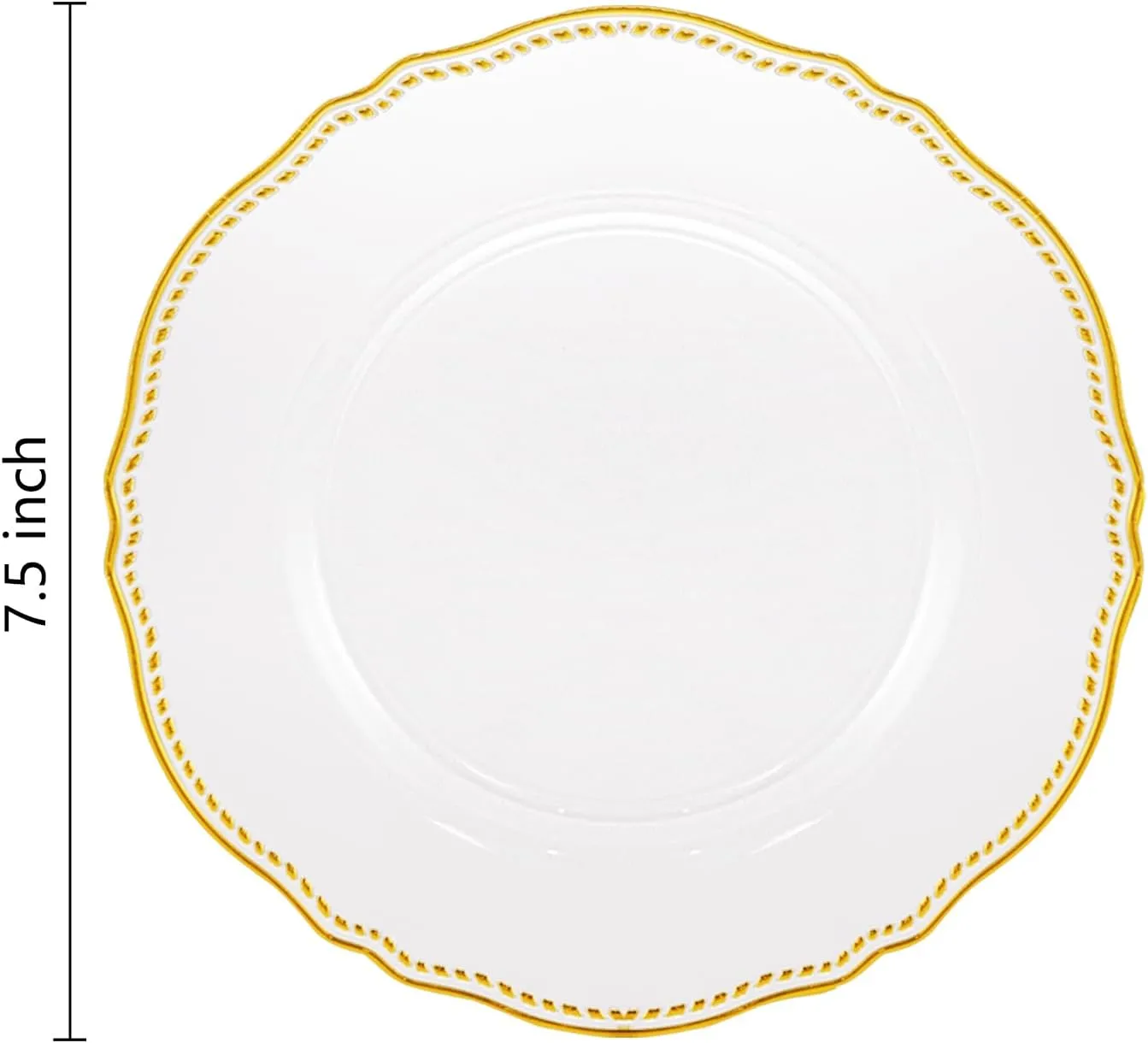 Hioasis 60pcs Clear Gold Plastic Plates - Clear and Gold Disposable Plates, 7.5 inch Plastic Dessert Plates, Perfect for Wedding & Party & Holiday