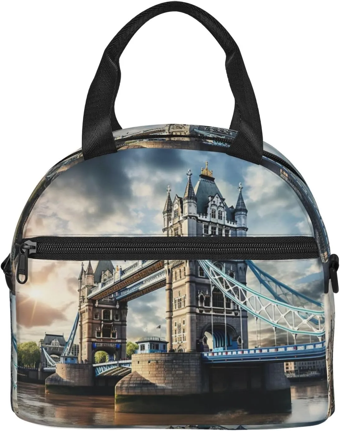 Historic Old Tower Bridge London Reusable Insulated Lunch Bag Lunch Box For Women Men Perfect For Daily Commute Travel