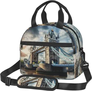 Historic Old Tower Bridge London Reusable Insulated Lunch Bag Lunch Box For Women Men Perfect For Daily Commute Travel