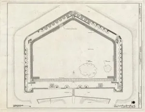Historic Pictoric : Blueprint HABS GA,26-SAV.V,2- (Sheet 4 of 16) - Fort Pulaski, Cockspur Island, Savannah, Chatham County, GA 30in x 24in