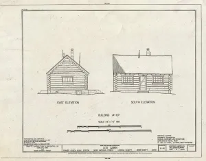 Historic Pictoric : Blueprint HABS ID,8-Low.V,2A- (Sheet 1 of 1) - Beaver Creek Work Station, Log Cabin, Lowman, Boise County, ID 20in x 16in