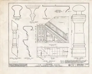 Historic Pictoric : Blueprint HABS NJ,8-MANT,1- (Sheet 17 of 23) - Thomas Carpenter House, Main & Martel Streets, Mantua, Gloucester County, NJ 14in x 11in