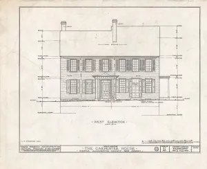 Historic Pictoric : Blueprint HABS NJ,8-MANT,1- (Sheet 5 of 23) - Thomas Carpenter House, Main & Martel Streets, Mantua, Gloucester County, NJ 14in x 11in