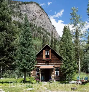 Historic Pictoric Photo- Cabin in Crystal, Colorado, a Virtual Ghost Town in a Valley on The Upper Crystal River in Gunnison County, on a precipitous 2 Fine Art Photo Reproduction 12in x 12in