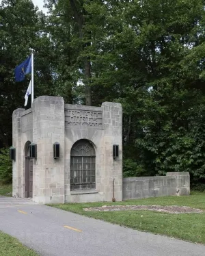 Historic Pictoric Photo - Entry Portal to Indiana Dunes State Park, encompassing 2,182 Acres of Beaches, Sand Dunes, and marshes Along Lake Michigan in Porter County, Indiana 11in x 14in