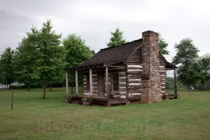 Historic Pictoric Photo - Log Cabin That Once Served as a Stage Coach Stop, Tuscumbia, Alabama- Fine Art Photo Reporduction 24in x 16in