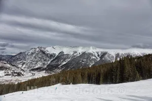 Historic Pictoric Photo - Mountaintop View from The ski-Resort Town of Vail, Colorado- Fine Art Photo Reporduction 12in x 08in