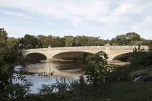 Historic Pictoric Photo - South Bend, Indiana's 1914 Leeper Bridge Over The St. Joseph River- Fine Art Photo Reporduction 36in x 24in