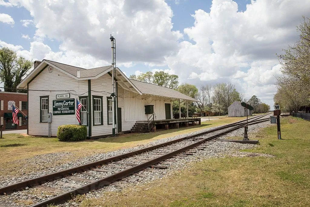Historic Pictoric Photo - Train Station in Plains, Georgia, Home of Former U.S. President Jimmy Carter as Well as That of his Wife, Rosalynn- Fine Art Photo Reporduction 12in x 08in