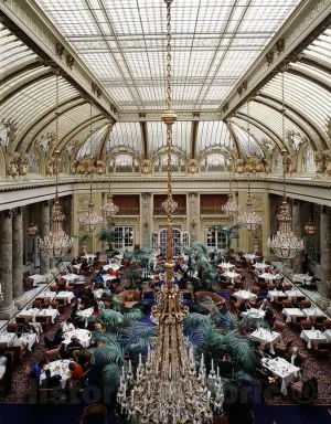 Historic Pictoric San Francisco, CA Photo - Elegant Dining Room at The Sheraton Palace Hotel, Once The west's Renowned Palace Hotel, San Francisco, California. - 11in x 14in