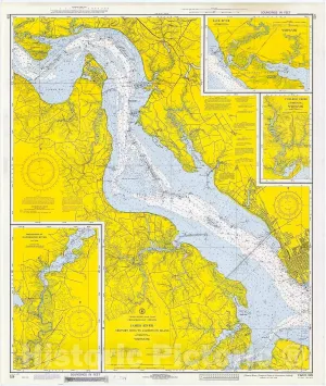 Historic Pictoric Vintage Map - James River, Newport News to Jamestown Island, 1972 Nautical NOAA Chart - Virginia (VA) - Vintage Wall Art - 36in x 44in