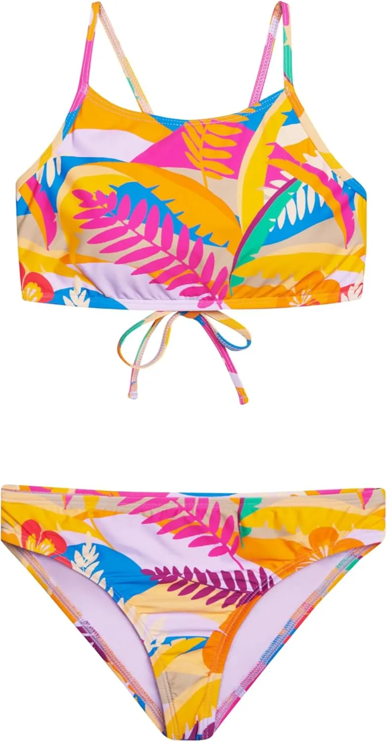 Hobie Girls High Neck Bikini Top and Hipster Bottom Swimsuit Set