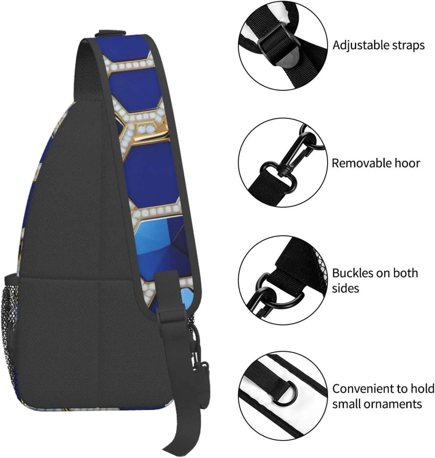 Hong Kong Print Small Backpack Sling Bag For Women Men, Chest Bag Daypack Crossbody For Travel Sport