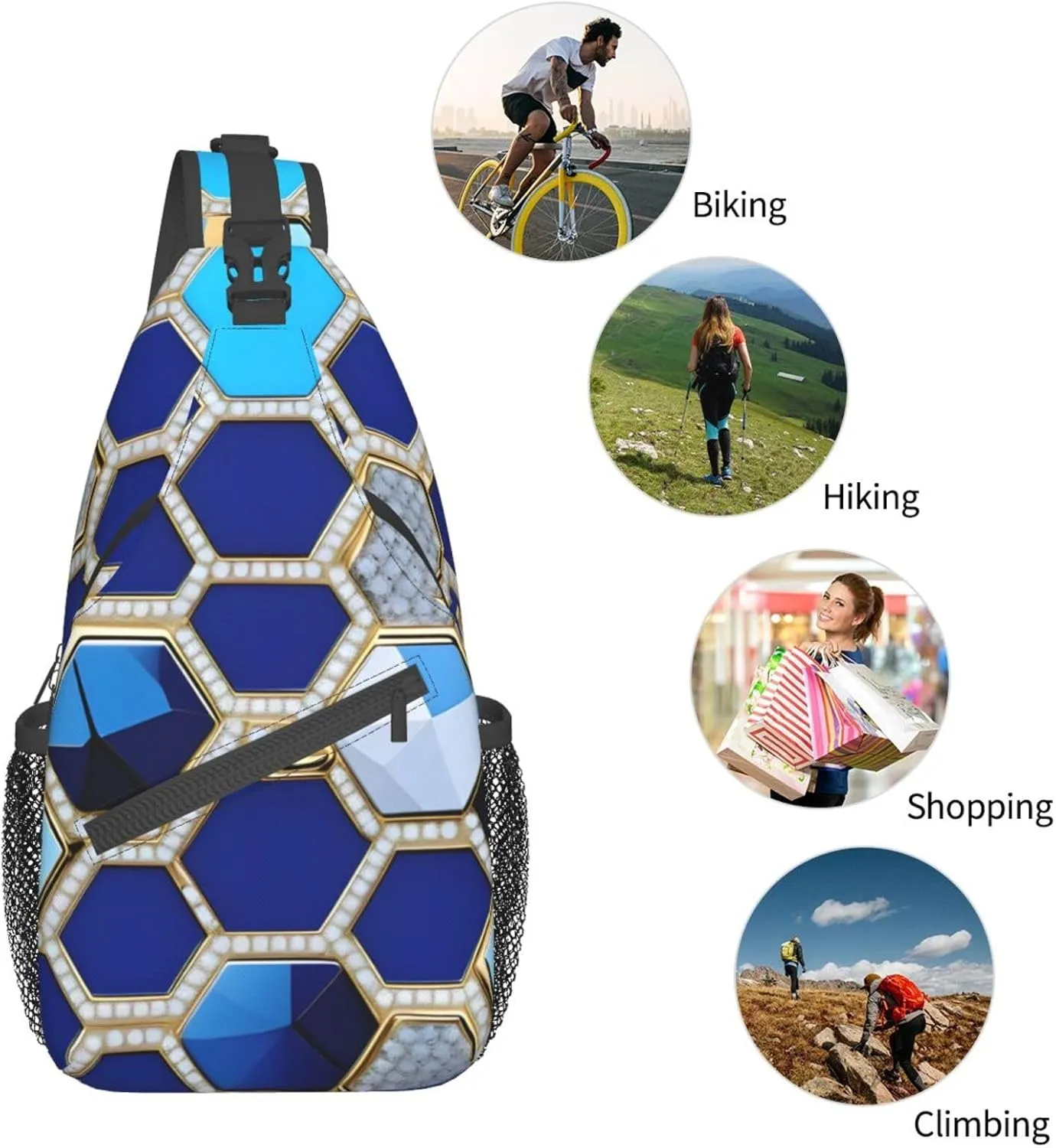 Hong Kong Print Small Backpack Sling Bag For Women Men, Chest Bag Daypack Crossbody For Travel Sport