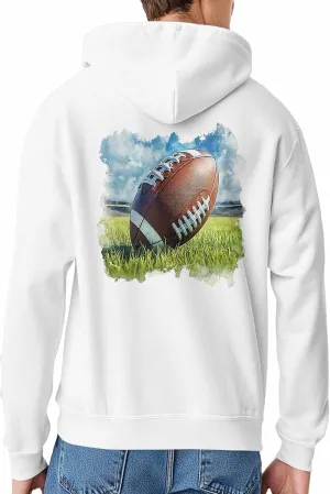 Hoodies Sweatshirt for Men, Rugby Sports Grassland Fast Color Cotton Comfortable Hoodie, Printing Men's Athletic White-2XL