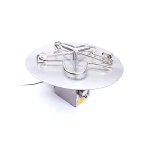 HPC Round Flat Gas Fire Pit Insert with Hi/Lo Electronic Ignition and Standard Burner