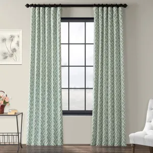 HPD Half Price Drapes Modern Geometric Printed Curtains Luxury Cotton Curtains 84 Inches Long (1 Panel) Room Darkening Curtains for Bedroom & Living Room, 50W x 84L, Crosshatch Geometrical Aqua