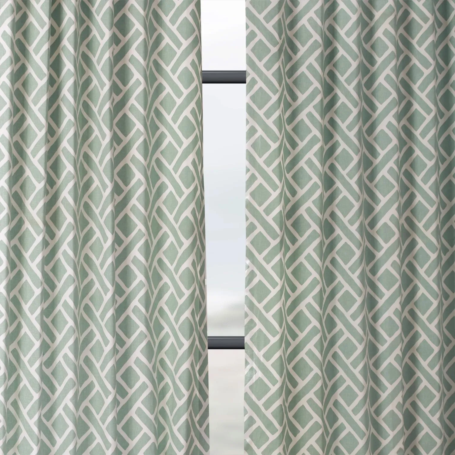 HPD Half Price Drapes Modern Geometric Printed Curtains Luxury Cotton Curtains 84 Inches Long (1 Panel) Room Darkening Curtains for Bedroom & Living Room, 50W x 84L, Crosshatch Geometrical Aqua