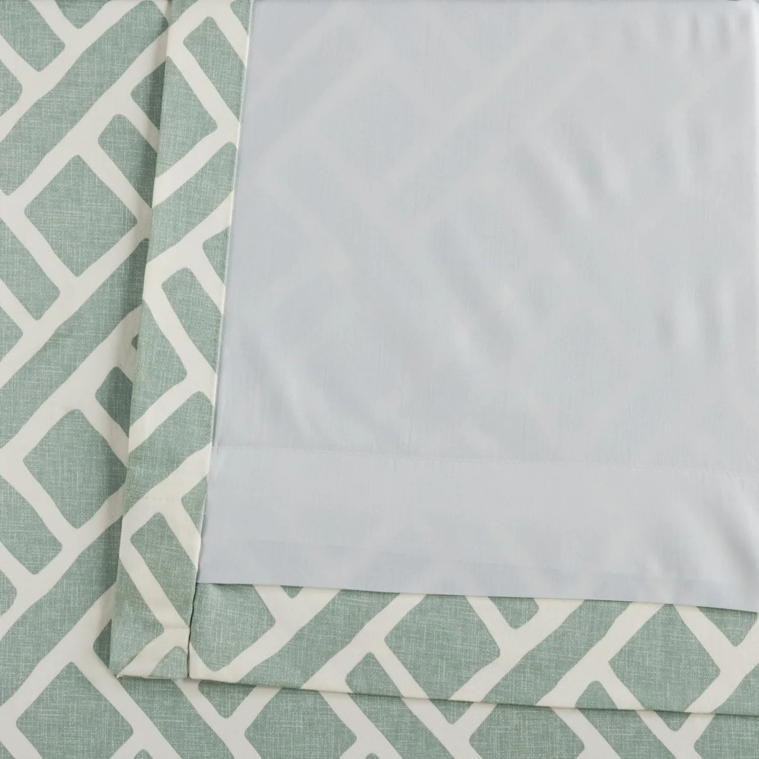 HPD Half Price Drapes Modern Geometric Printed Curtains Luxury Cotton Curtains 84 Inches Long (1 Panel) Room Darkening Curtains for Bedroom & Living Room, 50W x 84L, Crosshatch Geometrical Aqua