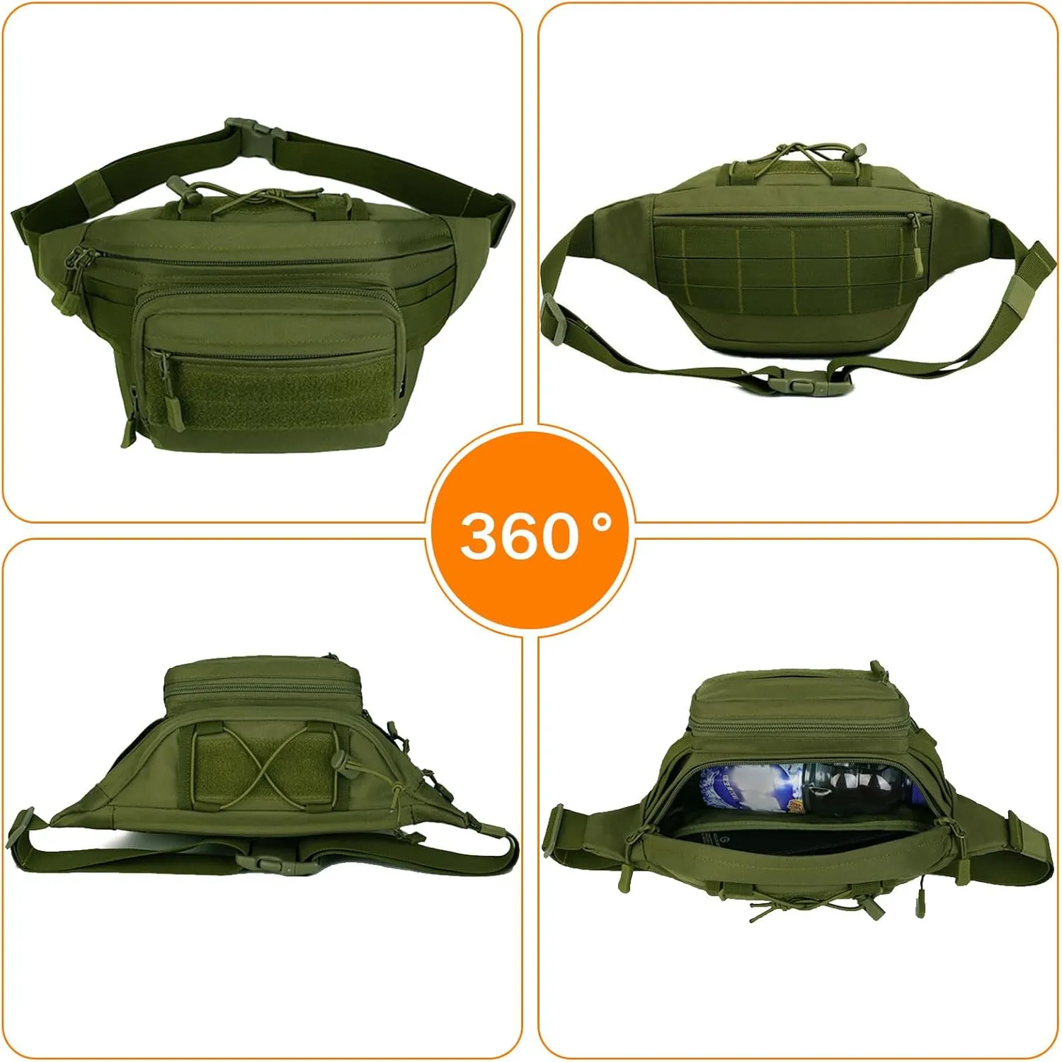Huntvp Military Fanny Pack Tactical Waist Bag Pack Water-resistant Hip Belt Bag Pouch for Hiking Climbing Bumbag