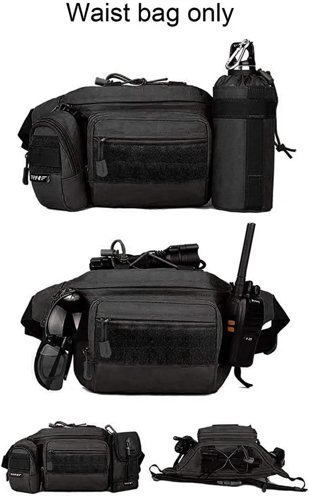 Huntvp Military Fanny Pack Tactical Waist Bag Pack Water-resistant Hip Belt Bag Pouch for Hiking Climbing Bumbag