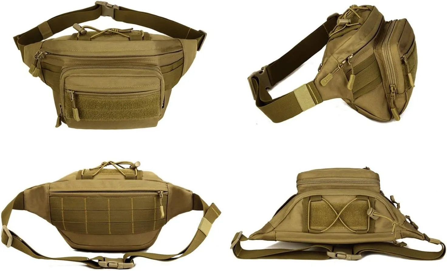 Huntvp Military Fanny Pack Tactical Waist Bag Pack Water-resistant Hip Belt Bag Pouch for Hiking Climbing Bumbag