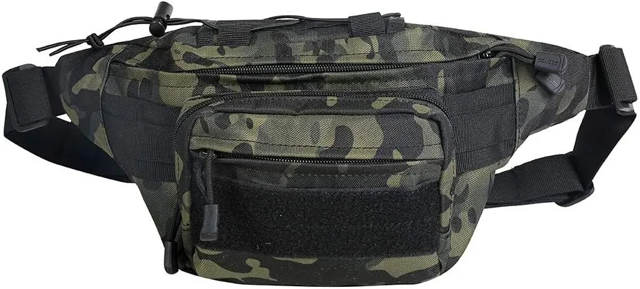Huntvp Military Fanny Pack Tactical Waist Bag Pack Water-resistant Hip Belt Bag Pouch for Hiking Climbing Bumbag