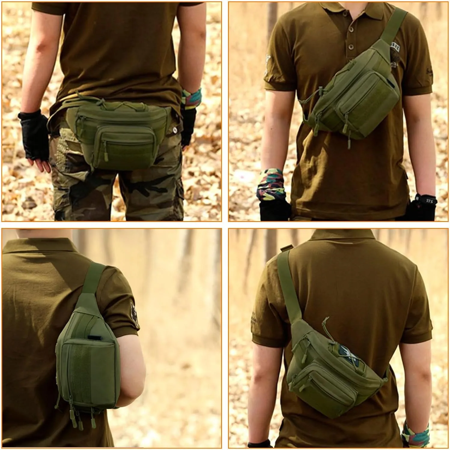 Huntvp Military Fanny Pack Tactical Waist Bag Pack Water-resistant Hip Belt Bag Pouch for Hiking Climbing Bumbag