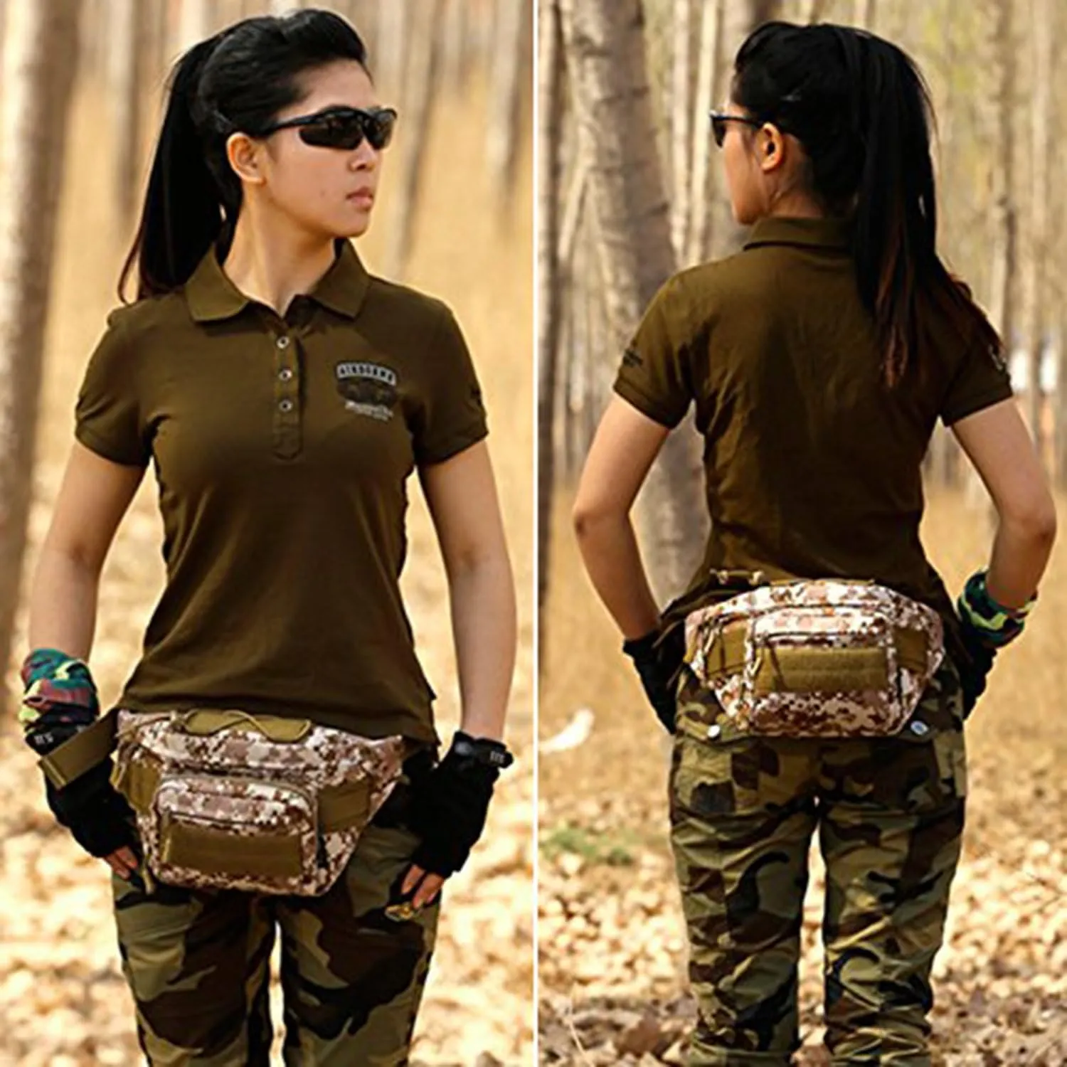 Huntvp Military Fanny Pack Tactical Waist Bag Pack Water-resistant Hip Belt Bag Pouch for Hiking Climbing Bumbag