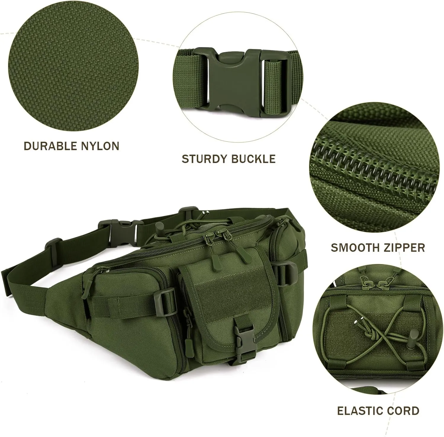 Huntvp Tactical Waist Pack Bag Military Fanny Packs WR Hip Belt Bag Pouch for Hiking Climbing Outdoor Bumbag