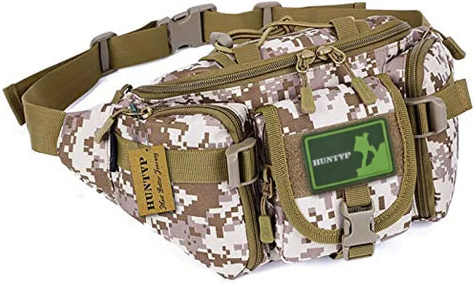 Huntvp Tactical Waist Pack Bag Military Fanny Packs WR Hip Belt Bag Pouch for Hiking Climbing Outdoor Bumbag