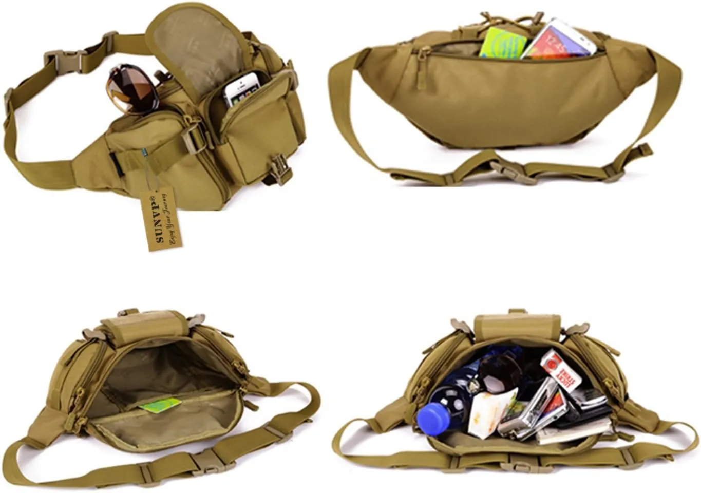 Huntvp Tactical Waist Pack Bag Military Fanny Packs WR Hip Belt Bag Pouch for Hiking Climbing Outdoor Bumbag