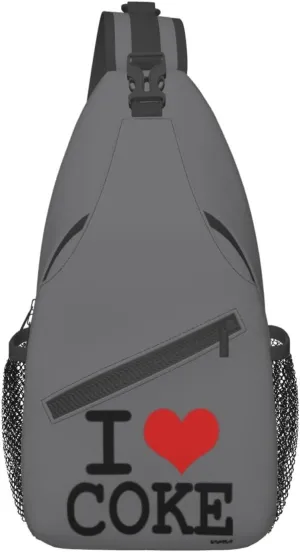 I Love Coke By Wam Sling Backpack Travel Crossbody Casual Chest Shoulder Bag Fashion Fanny Pack