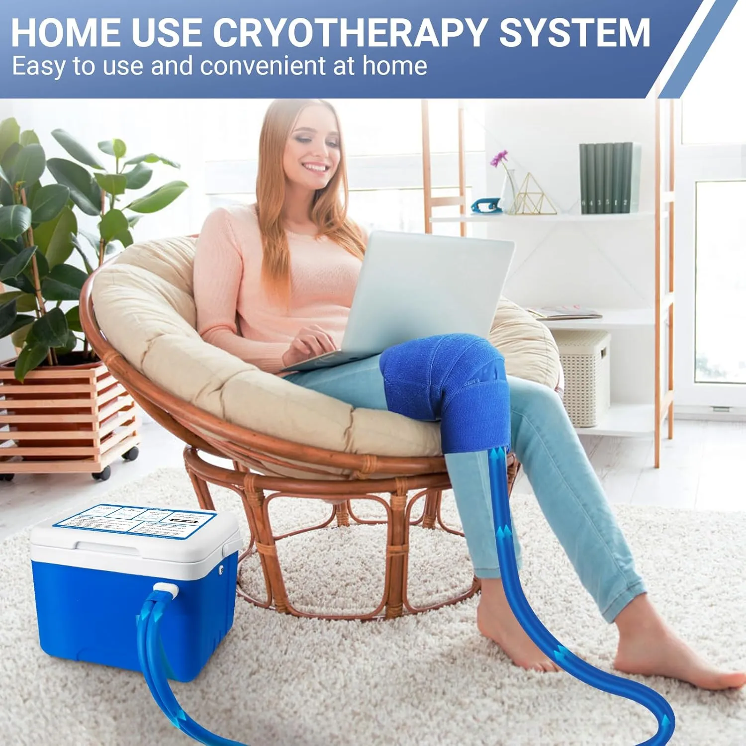 Ice Machine for Knee After Surgery with Digital Timer, Cold Therapy Machine 9 Quart Pain Relief Universal Cryotherapy System with Powerful Pump Compression Pad for Knee, Elbow, Ankle, Back
