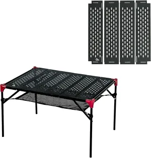 iClimb 1 Extendable Folding Table and 1 Pack Connecting Plates Bundle, Ultralight Compact for Adults Outdoor Camping Backpacking Beach Concert BBQ Party