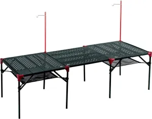 iClimb 2 Extendable Folding Table and 1 Pack Connecting Plates and 2 Lantern Hanger Bundle, Ultralight Compact for Camping Backpacking Beach Concert BBQ Party