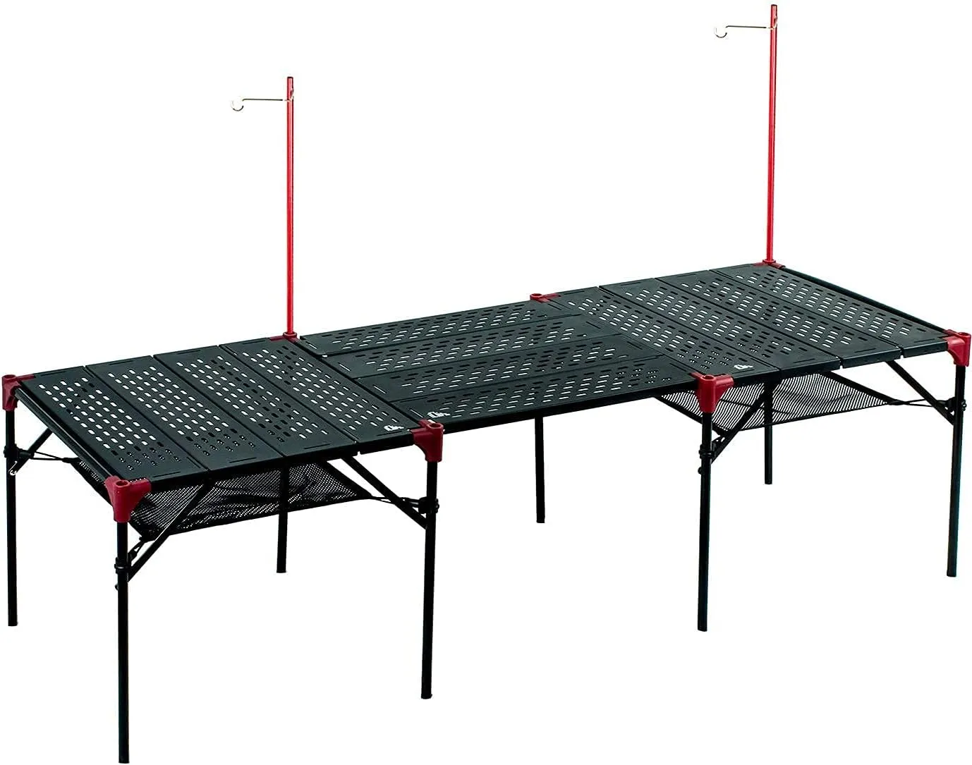 iClimb 2 Extendable Folding Table and 1 Pack Connecting Plates and 2 Lantern Hanger Bundle, Ultralight Compact for Camping Backpacking Beach Concert BBQ Party