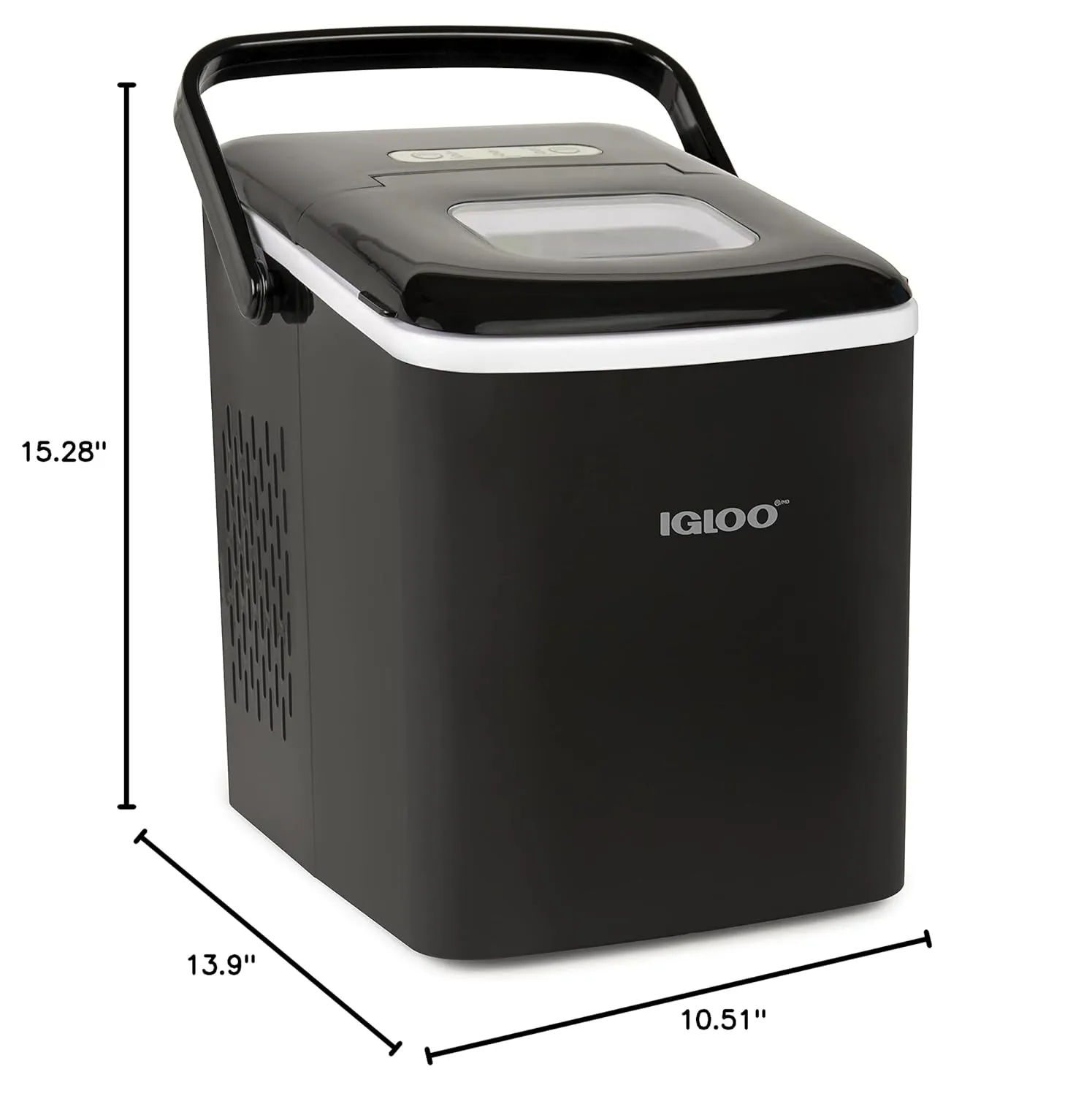 Igloo Premium Self-Cleaning Countertop Ice Maker Machine, Handled Portable Ice Maker, Produces 26 lbs. in 24 hrs. with Ice Cubes Ready in 6-8 Minutes, Comes with Ice Scoop and Basket