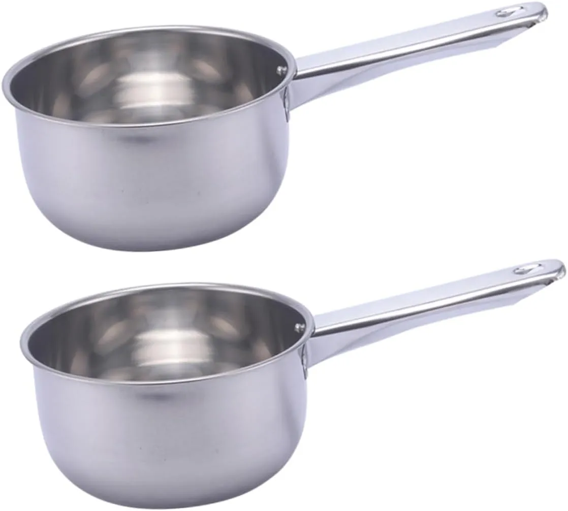 IMIKEYA 2pc Set Long Handle Stainless Steel Ladell Spoons Kitchen Strainer Scoop Water Ladle Household