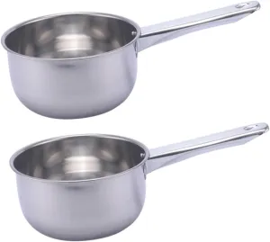 IMIKEYA 2pc Set Long Handle Stainless Steel Ladell Spoons Kitchen Strainer Scoop Water Ladle Household