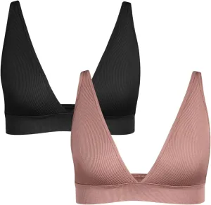 INIBUD Bralette for Women Summer Yoga Sports Ribbed Plunge Cami Bra Seamless V Neck Triangle Comfy