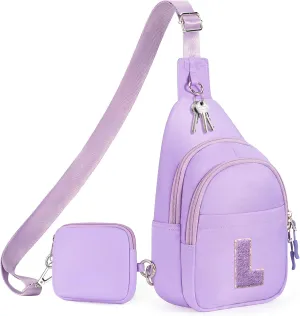 Initial Fanny Pack for Teen Girls Cute Crossbody Bag Sling Purse Personalized Gift for Tween Girl Kids 6-14 Years Old