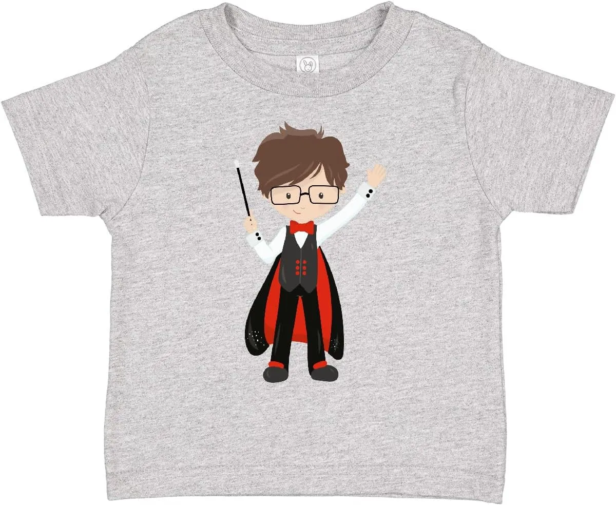 inktastic Magician Boy, Brown Hair, Magic Trick, Wand Toddler T-Shirt